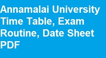 Annamalai University Time Table
