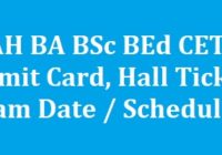 MAH BA BSc BEd CET Admit Card