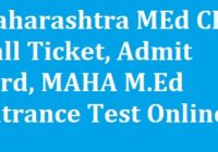 Maharashtra MEd CET Hall Ticket