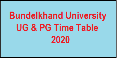 Bundelkhand University UG & PG Time Table
