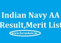 Indian Navy AA Result 2020