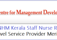 CMD NHM Kerala Staff Nurse Result 2022