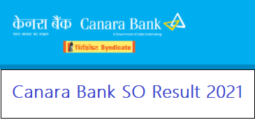 Canara Bank SO Result