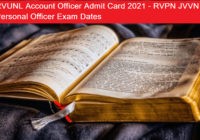 RVUNL Account Officer Admit Card