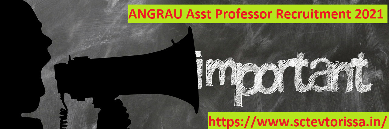ANGRAU Assistant Professor Recruitment 2022