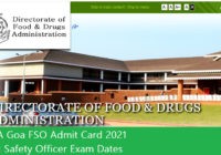 DFDA Goa FSO Admit Card