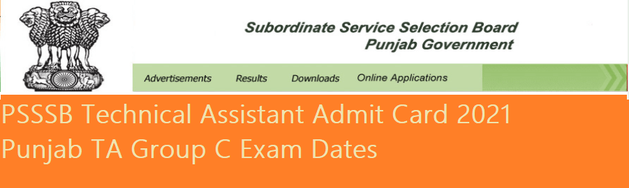 PSSSB Technical Assistant Admit Card