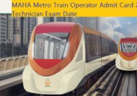 MAHA Metro Train Operator Admit Card