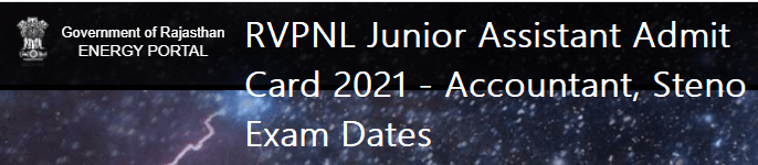 RVPNL Junior Assistant Admit Card
