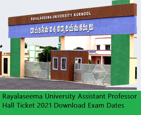 Rayalaseema University Assistant Professor  Hall Ticket