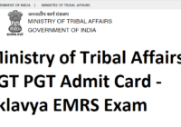 Ministry of Tribal Affairs TGT PGT Admit Card