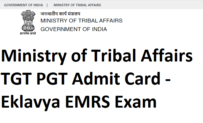 Ministry of Tribal Affairs TGT PGT Admit Card