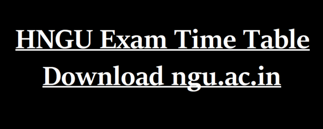 HNGU Exam Time Table