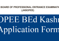 JKBOPEE BEd Kashmir Application Form