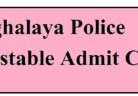 Meghalaya Police Constable Admit Card
