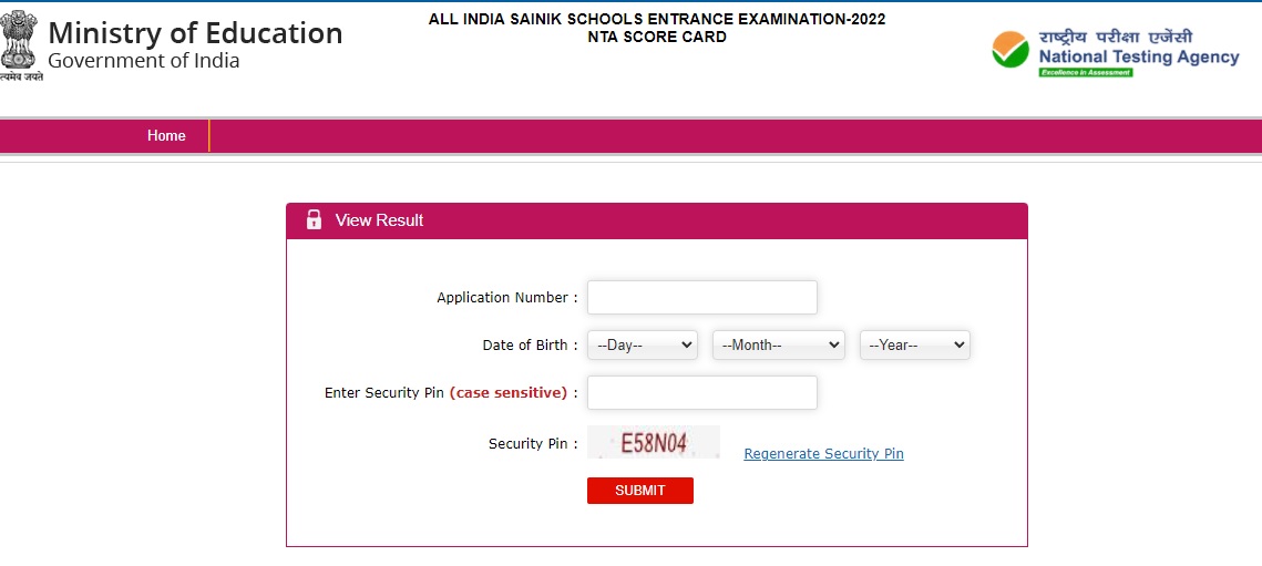 All India Sainik School Admission Test Result 2022