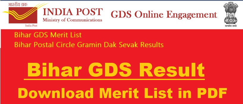 Bihar GDS Merit List 2022