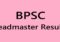 BPSC Headmaster Result