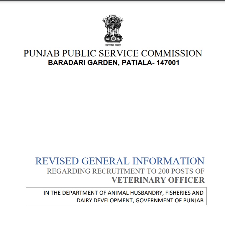 Punjab Veterinary Officer Recruitment 2023 Out-Apply Online for 200 Posts