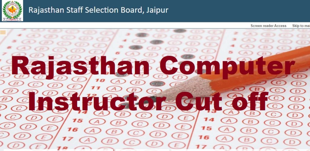 Rajasthan Computer Instructor Cut off