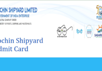 Cochin Shipyard Admit Card