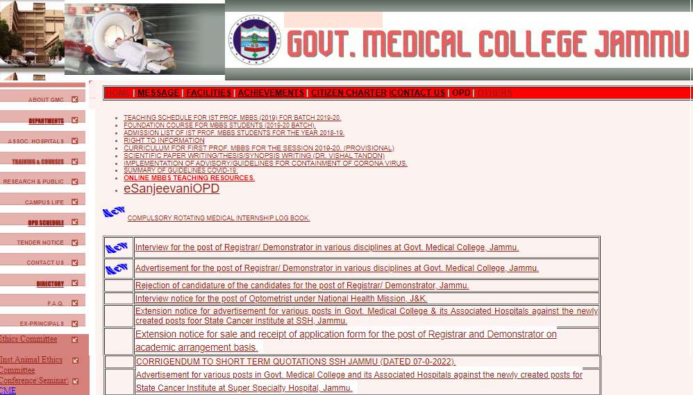 GMCH Jammu Anaesthesia Technician Admit Card