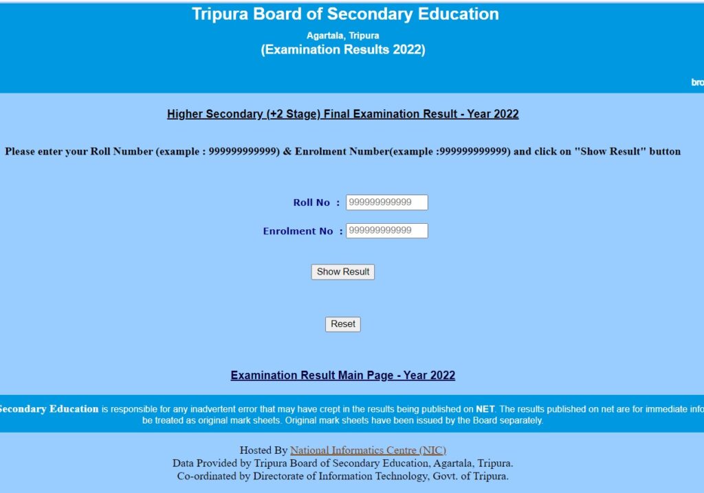 Tripura Board HS Result Final 2022
