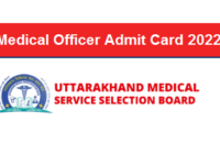 UKMSSB Medical Officer Admit Card