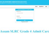 Assam SLRC Grade 4 Admit Card