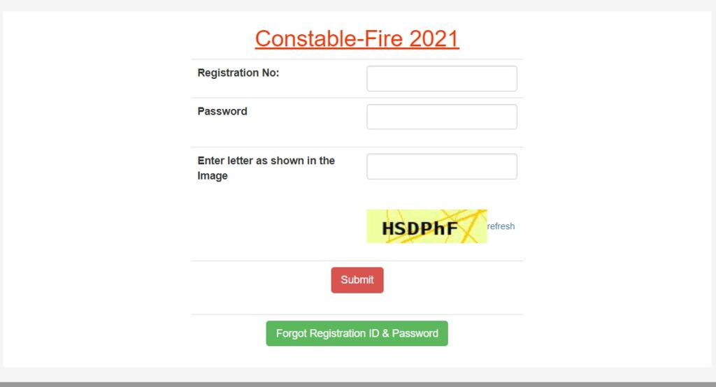 CISF Fireman Physical Test Admit Card 2022