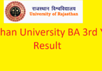 Rajasthan University BA 3rd Year Result