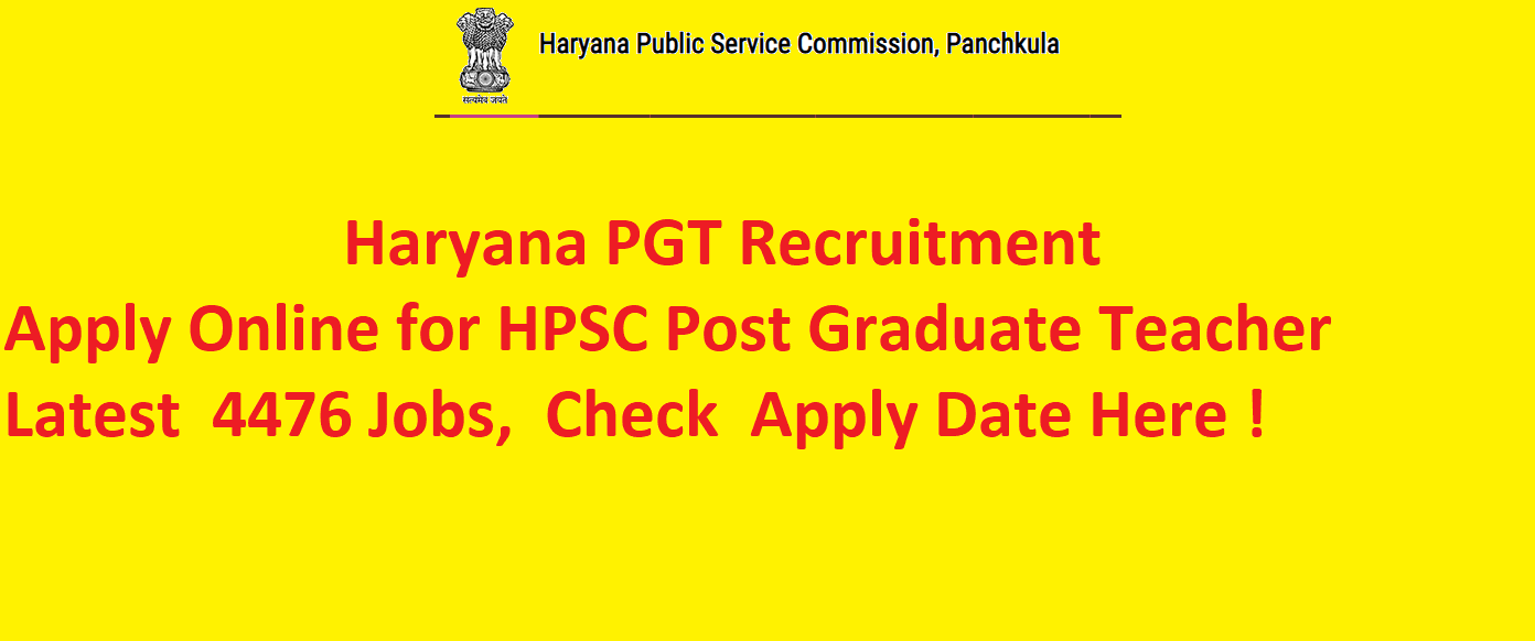 Haryana PGT Recruitment 2022