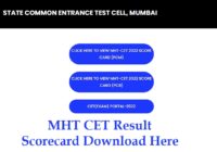 MHT CET Result 2022 Out-Mah Cet Score card Merit list Rank card