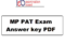MP PAT Answer key