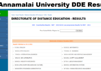 Annamalai University DDE Result