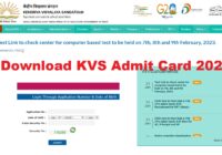KVS Admit Card