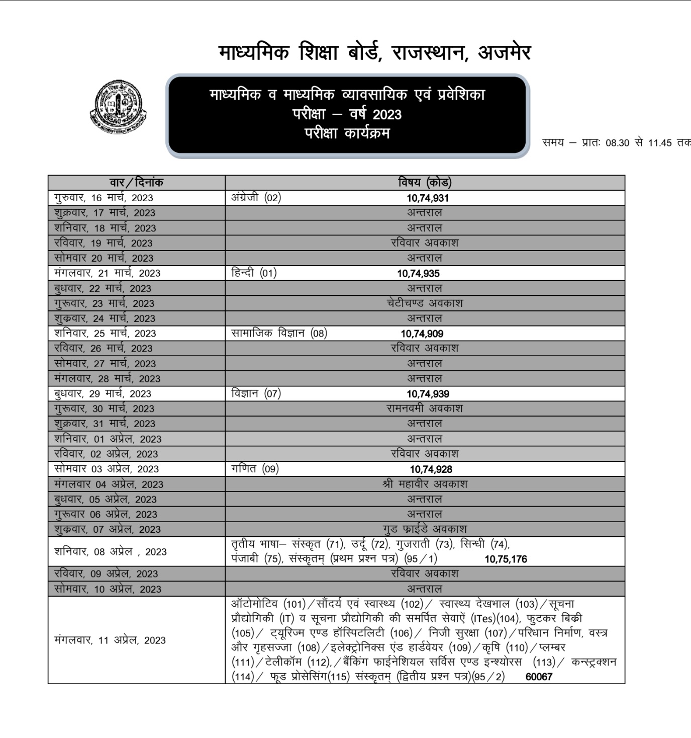 10th Class Date Sheet 2023: Plan Your Study Schedule Today