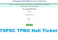 TSPSC TPBO Hall Ticket