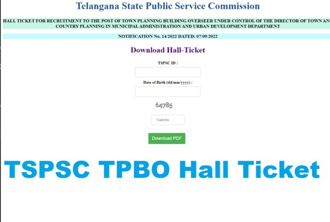 TSPSC TPBO Hall Ticket