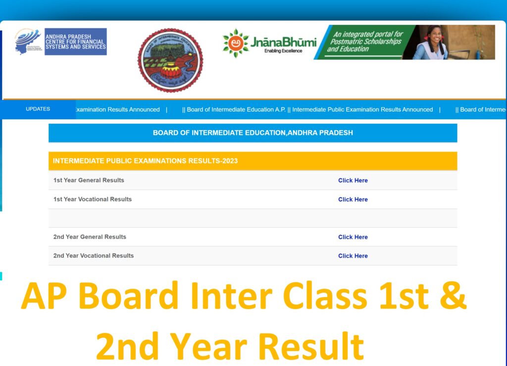 AP Board Inter Class 1st & 2nd Year Result