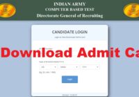 Indian Army Admit card