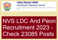 NVS LDC And Peon Recruitment 2023
