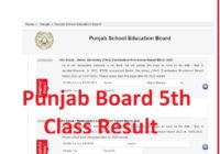 Punjab Board 5th Class Result