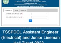 TSSPDCL Assistant Engineer (Electrical) and Junior Lineman Hall Ticket 2023