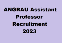 ANGRAU Assistant Professor Recruitment 2023