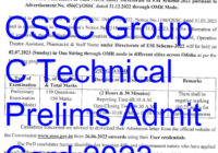 OSSC Group C Technical Prelims Admit Card