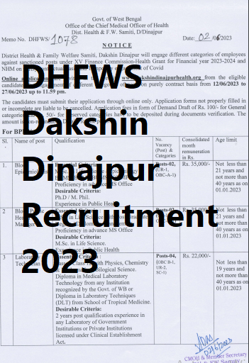 DHFWS Dakshin Dinajpur Recruitment