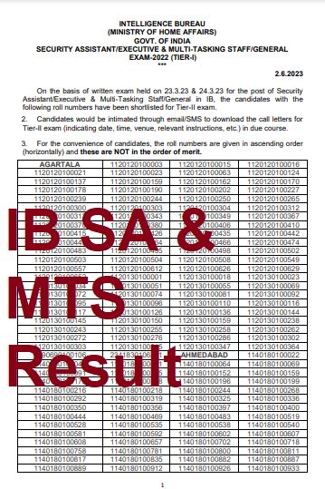 IB SA and MTS Result