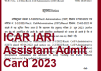 ICAR IARI Assistant Admit Card