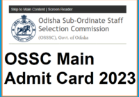 OSSC Mains Admit Card